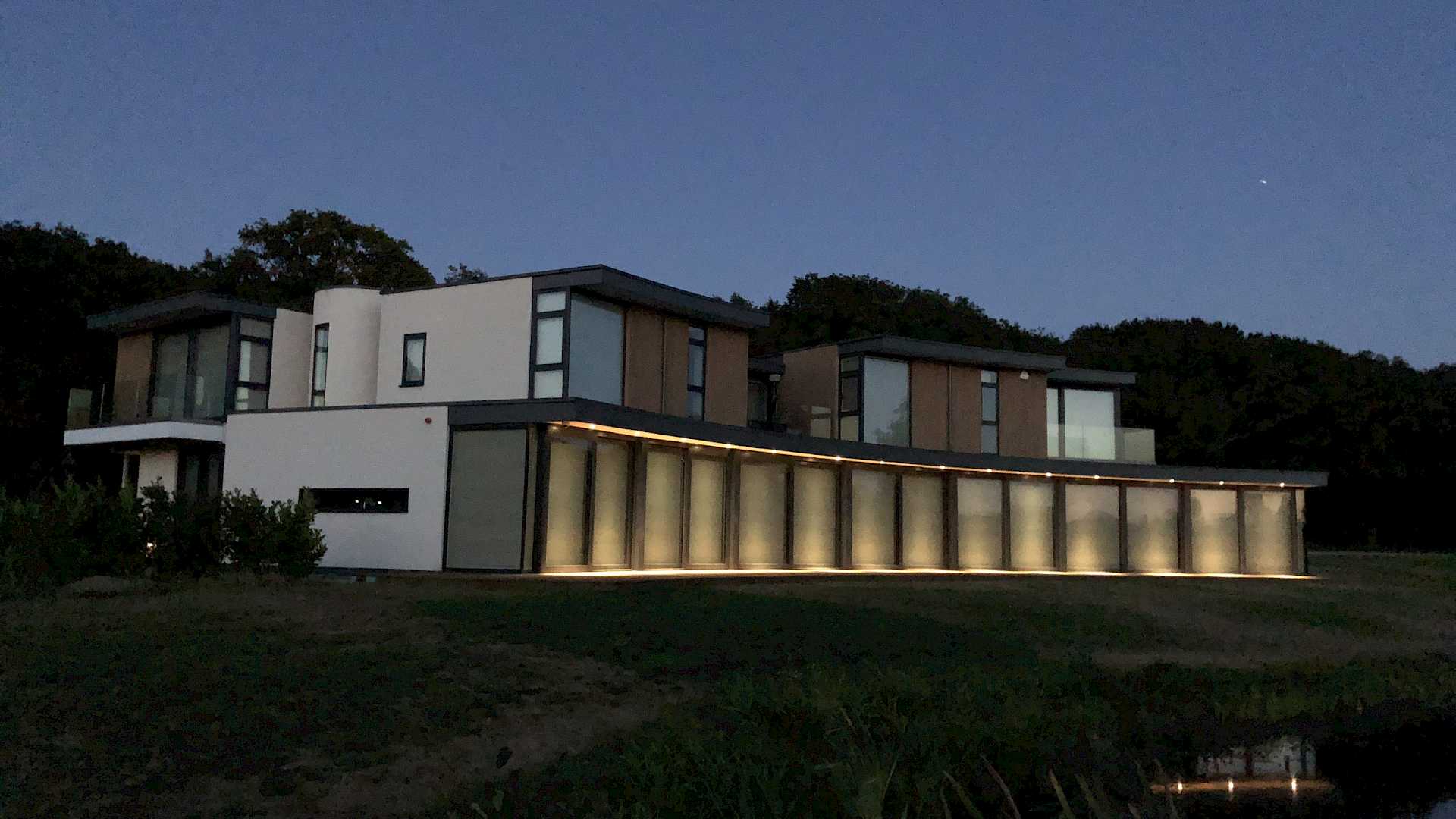 Motorised shades and blinds give privacy and security.