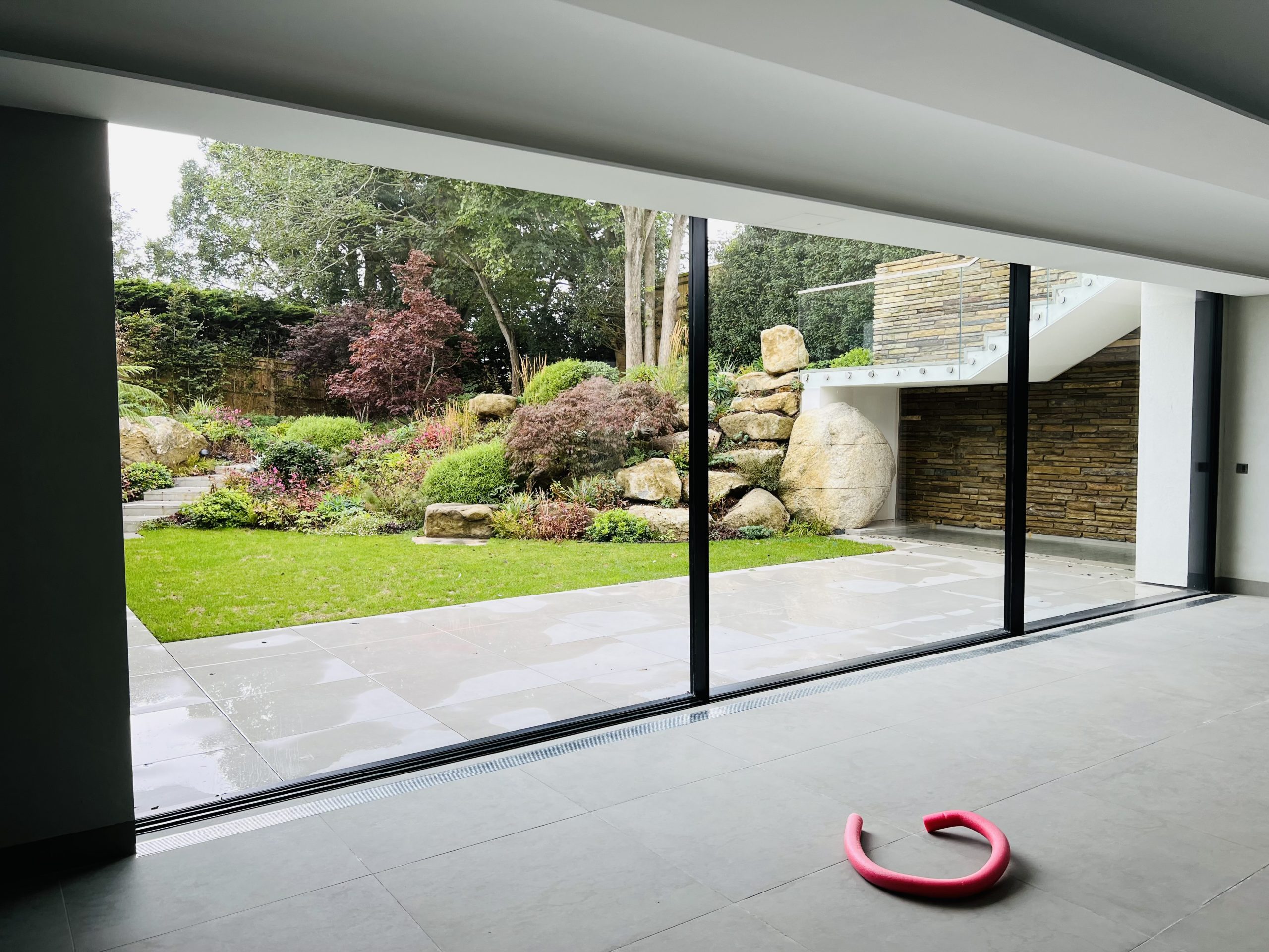 Image shows the automated doors in the closed and locked position.