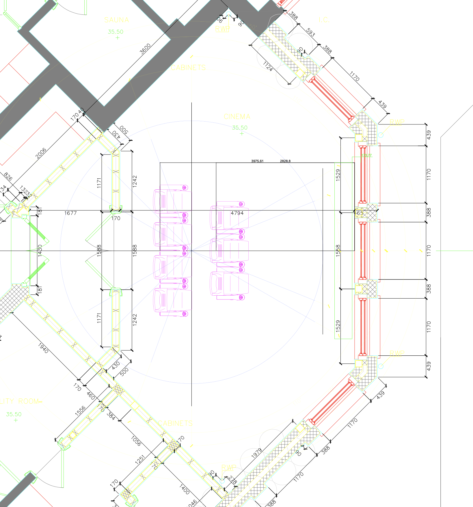 Cinema tech design drawing