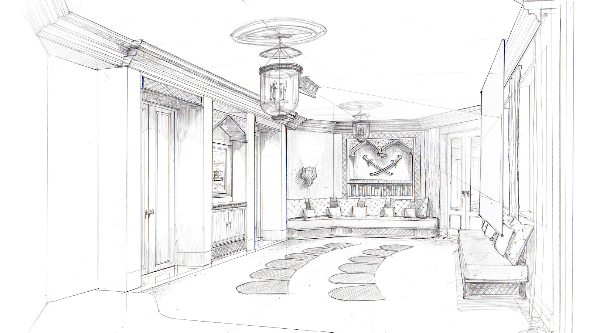 Pencil sketch of cinema