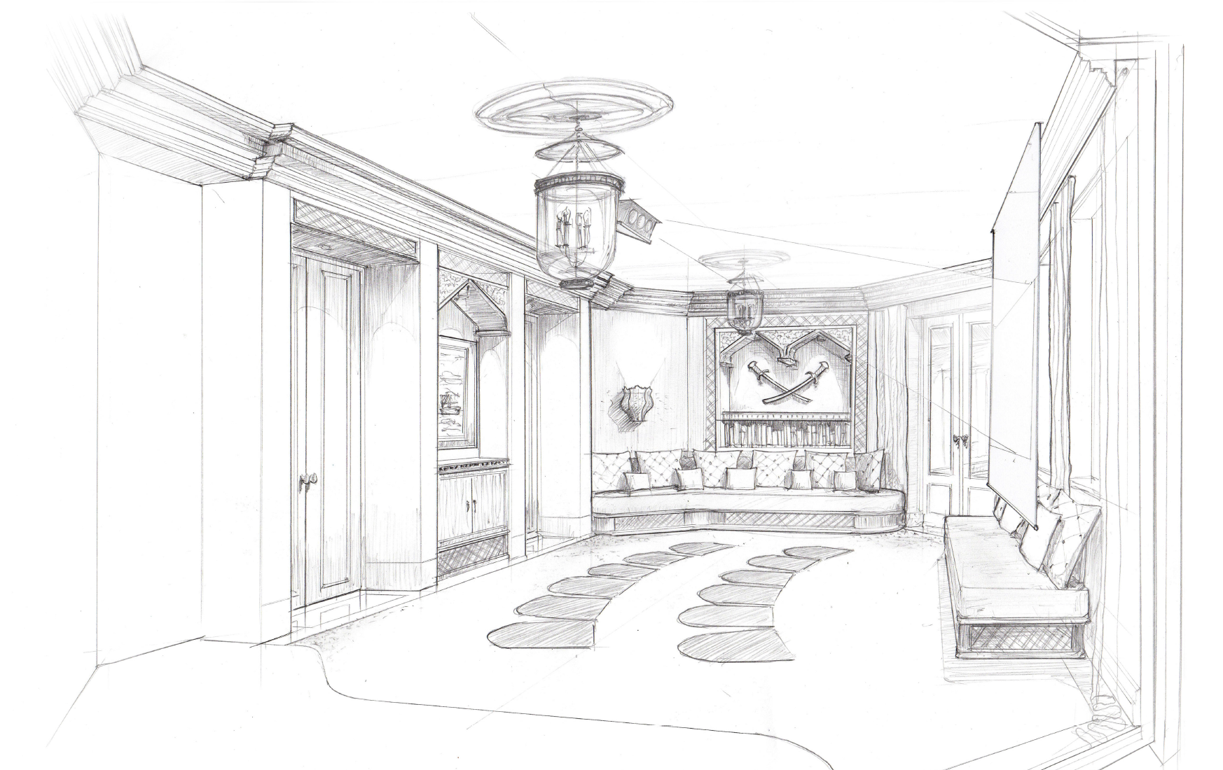 Pencil sketch of cinema