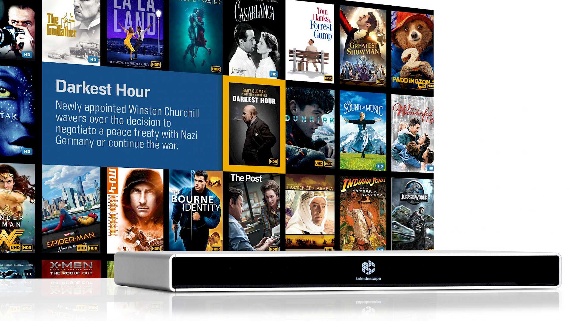 Shows Kaleidescape Strato and on screen user experience