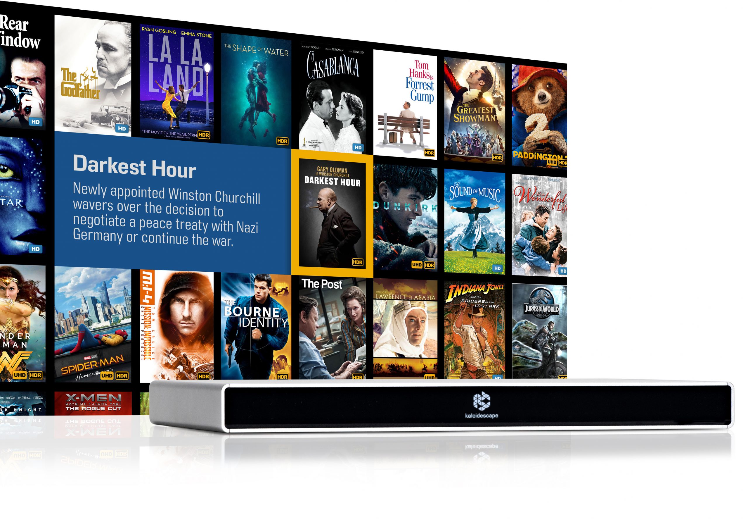 Shows Kaleidescape Strato and on screen user experience
