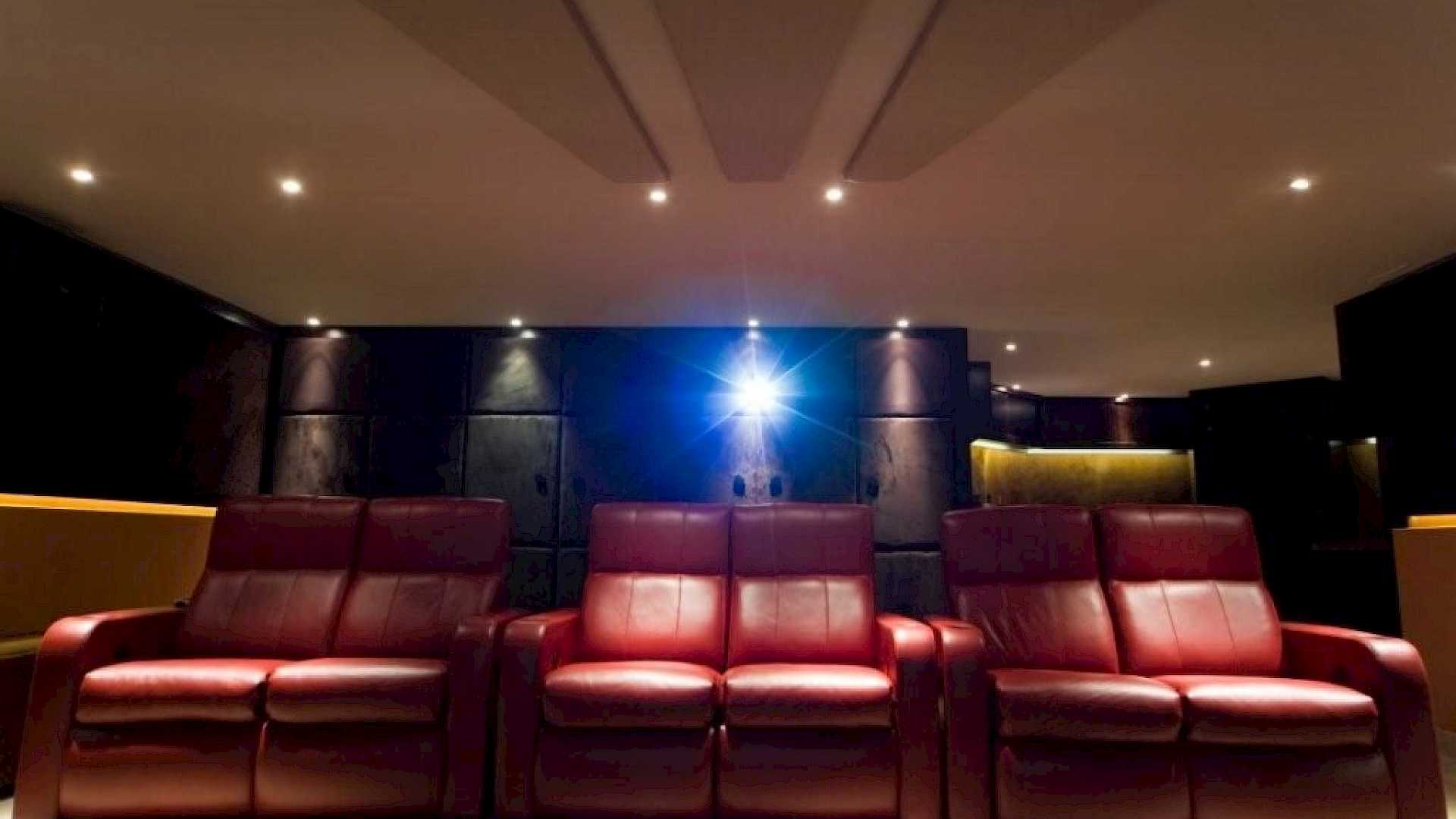Best Home Theatre - shows seating and projector.