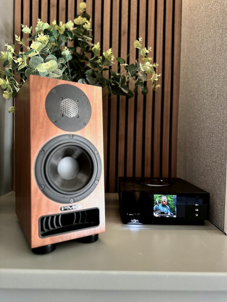PMC louspeakers and Acupanels in this small home cinema space.