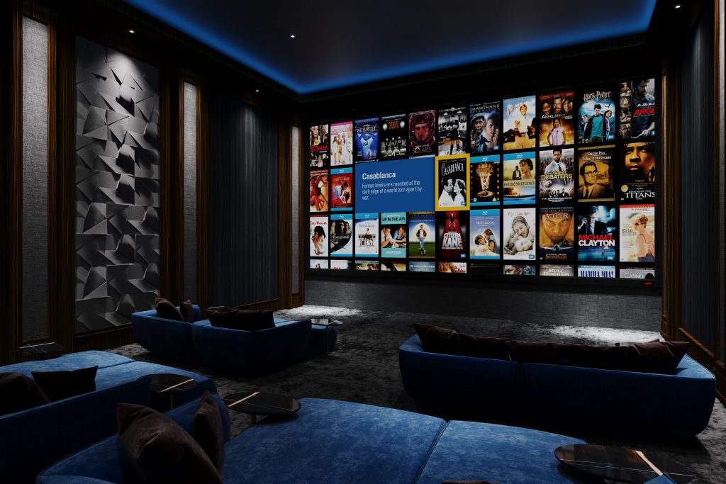 View of home cinema screen.
