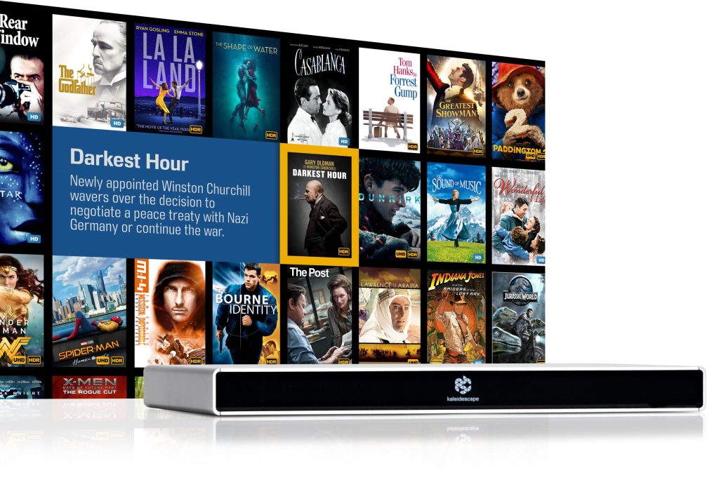 Shows Kaleidescape Strato and on screen user experience