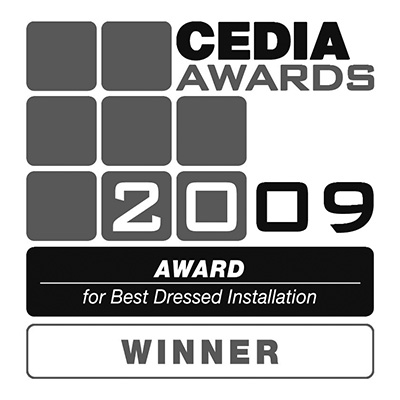 Award logo for - 2009 - CEDIA - Best Dressed AV Install - Winner