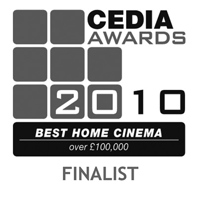 Award logo for - 2010 - CEDIA - Best Home Theatre Over £100k - Finalist