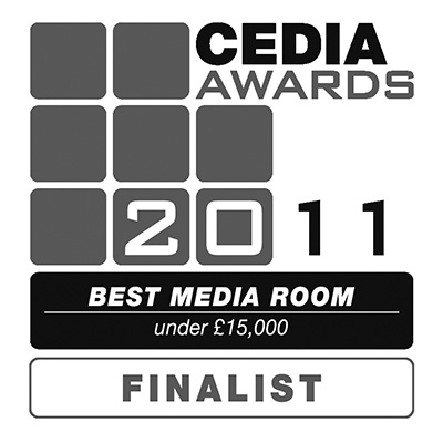 Award logo for - 2011 - CEDIA - Best Media Room Under £15,000 - Finalist