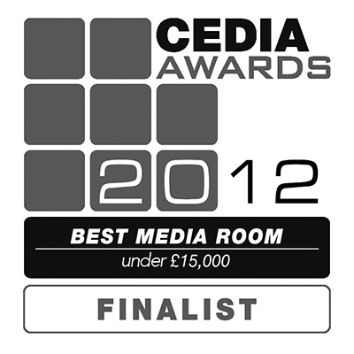 Award logo for - 2012 - CEDIA - Best Media Room Over £15,000 - Finalist