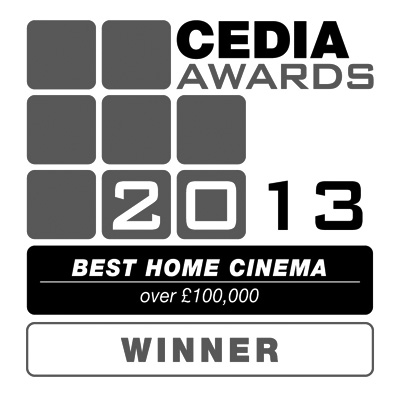 Award logo for - 2013 - CEDIA - Best Home Cinema Over £100,000 - Winner