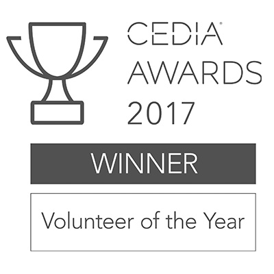 Award logo for - 2017 - CEDIA - Global Volunteer of the Year - Winner